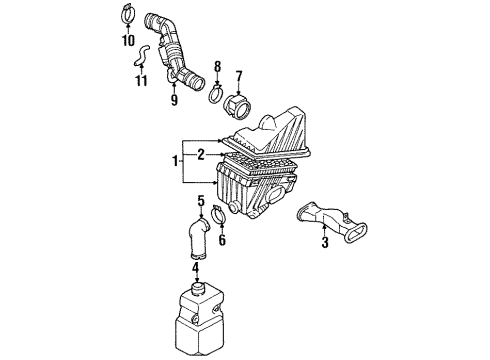 1996 Kia Sephia Powertrain Control Oxygen Sensor Diagram for MZ55318861A