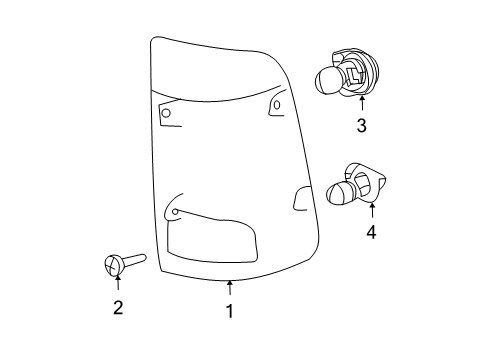 2011 Ram 1500 Tail Lamps Clip-Tail Lamp Diagram for 68084593AA
