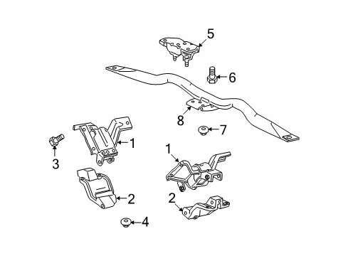 2007 Ford Crown Victoria Engine & Trans Mounting Front Mount Bolt Diagram for -W710646-S439