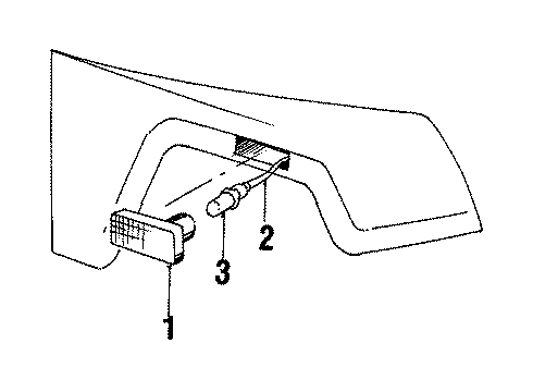 1985 Jeep CJ7 Side Marker Lamps Side Mark Diagram for J0994021