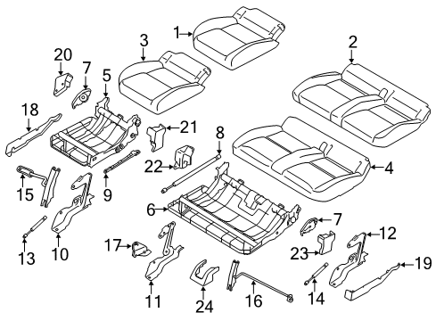 2014 Ford Transit Connect Second Row Seats Seat Cushion Pad Diagram for DT1Z-1763841-F