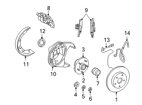 2001 Chrysler Concorde Anti-Lock Brakes Stud Hub Diagram for 6504891AA