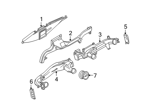 2014 Ford E-150 Ducts & Louver Floor Duct Diagram for 9C2Z-18C433-A