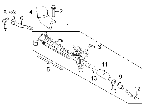 2010 Ford Edge Steering Column & Wheel, Steering Gear & Linkage Gear Assembly Diagram for 9T4Z-3504-F