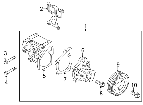 2014 Hyundai Santa Fe Sport Water Pump Pulley-Water Pump Diagram for 25129-2G500