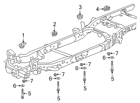 2021 Chevrolet Silverado 1500 Body Mounting - Frame Mount Cushion Diagram for 84508223