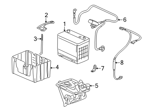 2001 Honda Odyssey Battery Box, Battery (80D) Diagram for 31521-S0X-A00