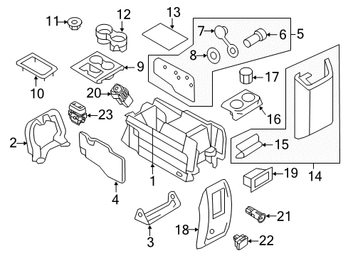 2009 Lincoln Navigator Heated Seats Console Diagram for 8L7Z-78045A36-ED