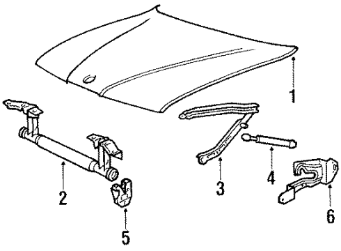 1988 BMW 735iL Hood & Components Gas Pressurized Spring Diagram for 51231908465