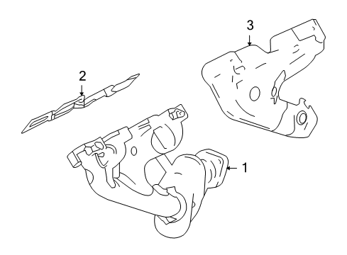 2006 Cadillac XLR Exhaust Manifold Shield-Exhaust Manifold Heat Diagram for 12567612