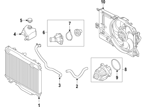 2021 Ford EcoSport Cooling System, Radiator, Water Pump, Cooling Fan Radiator Diagram for GN1Z-8005-H