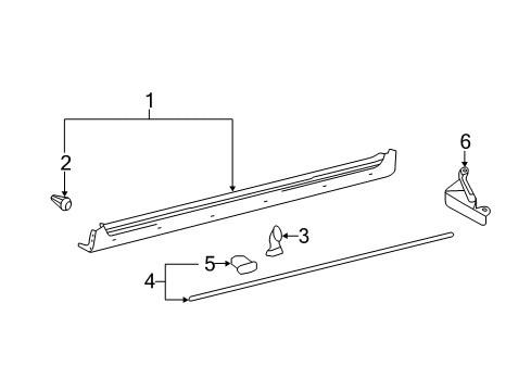 Diagram for 2005 Toyota Avalon Exterior Trim - Pillars, Rocker & Floor 
