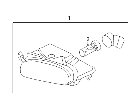 2007 Kia Sedona Fog Lamps Front Fog Lamp Assembly, Left Diagram for 922014D000