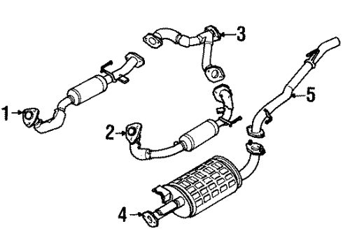 1998 Honda Passport Exhaust Components Muffler Assembly, Exhuast Diagram for 8-97207-110-0