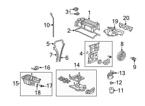 2007 Acura RDX Filters Cap Assembly, Oil Filler Diagram for 15610-RWC-A00