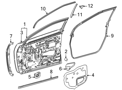 2016 Toyota Mirai Door & Components Surround Weatherstrip Diagram for 67862-62010