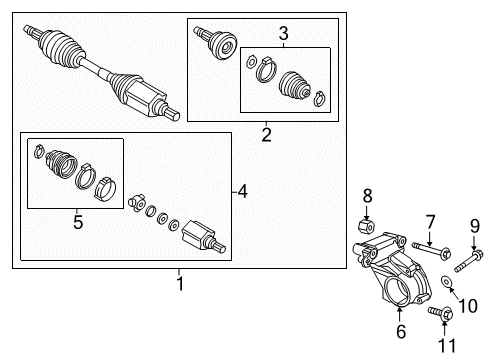 2020 Jeep Renegade Drive Axles - Front Bolt-DRIVESHAFT Support Diagram for 6511479AA