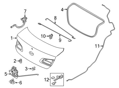 2015 Kia Forte Koup Trunk Cable Assembly-Trunk Lid Power Diagram for 81280A7200