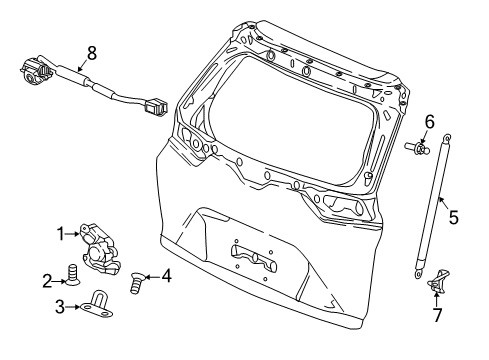 2019 Honda CR-V Lift Gate Bracket, L. Tailgate Opener Stay (Lower) Diagram for 74873-TLA-A00