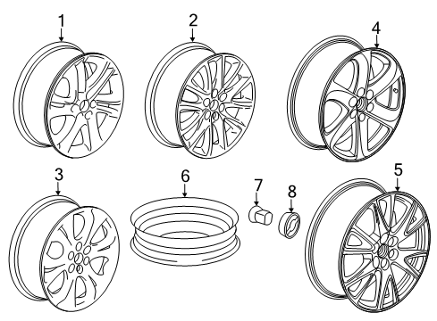 2022 Buick Enclave Wheels Wheel, Alloy Diagram for 84309878