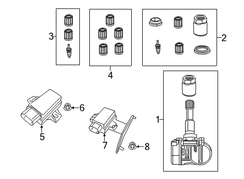 2013 Chrysler 200 Tire Pressure Monitoring TRANSPOND-Tire Pressure Diagram for 5033344AC