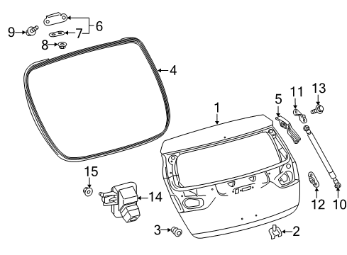 2016 Scion iM Lift Gate Lift Gate Diagram for 67005-12D10