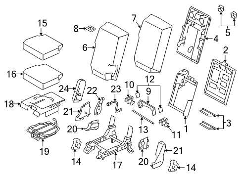 2020 Nissan Titan XD Front Seat Components Trim Assembly - Front Seat Cushion, Center Diagram for 87770-9FT0A