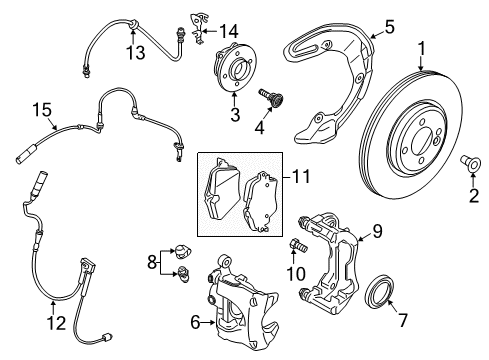 2019 Mini Cooper Countryman Anti-Lock Brakes Repair Set Brake Caliper Diagram for 34106867316