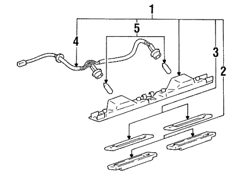 1998 Lexus SC300 Bulbs Gasket, License Plate Lamp Lens Diagram for 81272-17030