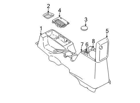 1998 Jeep Wrangler Console Console Floor Diagram for SJ871T6AA