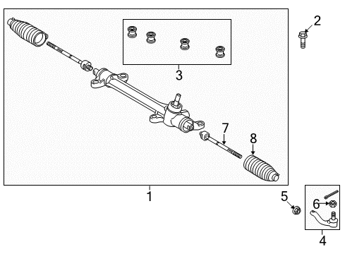 2014 Toyota Corolla Steering Column & Wheel, Steering Gear & Linkage Gear Assembly Diagram for 45510-02490