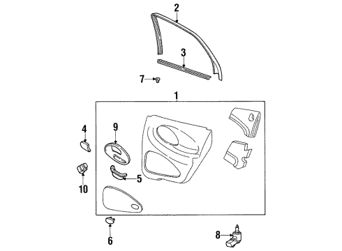 1998 Ford Taurus Interior Trim - Rear Door Belt Weatherstrip Diagram for F6DZ-5425860-A