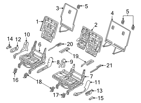 2020 Hyundai Palisade Second Row Seats Cover-Rail INR RH Diagram for 89528-S8010-NNB