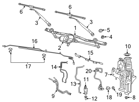 2020 Jeep Wrangler Wiper & Washer Components Cap-Washer Reservoir Diagram for 68427719AB