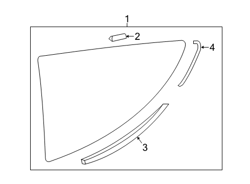 2022 Lexus LC500 Glass & Hardware - Quarter Panel Window Assembly, Quarter Diagram for 62720-11120