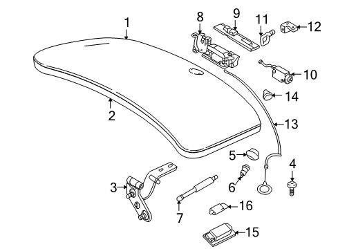 2002 BMW Z8 Trunk Lid Stop Buffer Diagram for 51248226064
