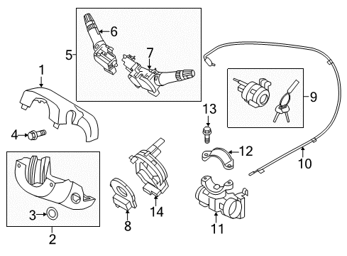 2015 Hyundai Accent Switches Switch Assembly-Multifunction Diagram for 93400-1R071