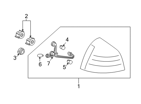 2005 Pontiac Grand Prix Tail Lamps Tail Lamp Assembly Diagram for 25851406