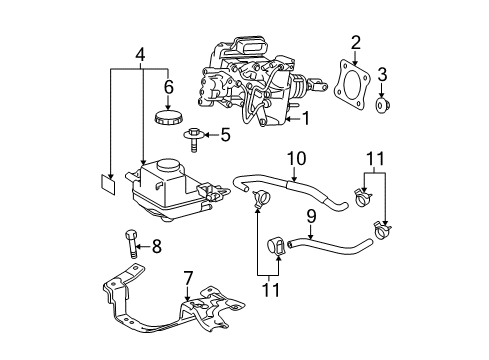 2013 Toyota Prius Plug-In Hydraulic System Master Cylinder Assembly Diagram for 47050-47210