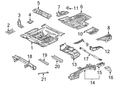 2015 Lexus RX450h Rear Body - Floor & Rails Damper, Suspension Tower Diagram for 48691-48020