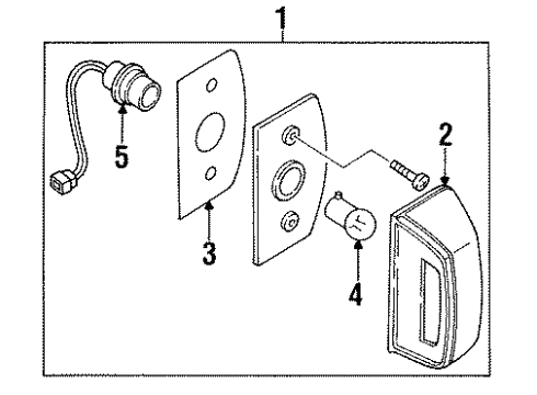 1990 Nissan Sentra License Lamps Lamp Assembly-Licence R Diagram for 26510-84A00