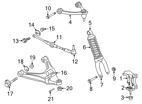 2015 Dodge Viper Rear Suspension Components, Lower Control Arm, Upper Control Arm, Ride Control Shock-Rear Suspension Diagram for 68228270AC