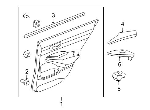 2006 Honda Civic Rear Door Armrest, Left Rear Door Lining (Pearl Ivory) Diagram for 83780-SNC-A01ZB