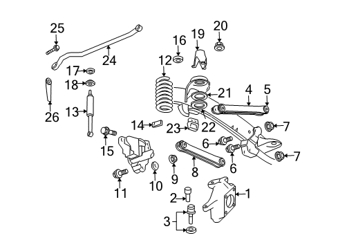 2007 Dodge Ram 3500 Front Suspension Components, Lower Control Arm, Upper Control Arm, Stabilizer Bar Bar-Front Diagram for 52106795AE