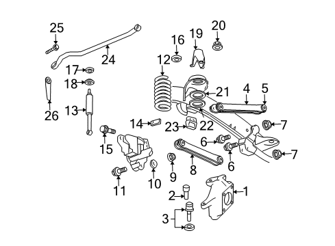 2008 Dodge Ram 1500 Front Suspension Components, Lower Control Arm, Upper Control Arm, Stabilizer Bar Nut-HEXAGON FLANGE Lock Diagram for 6502696