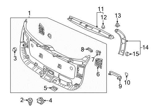 2015 Kia Sorento Interior Trim - Lift Gate Cover-Tail Gate EMER Diagram for 812351U500H9