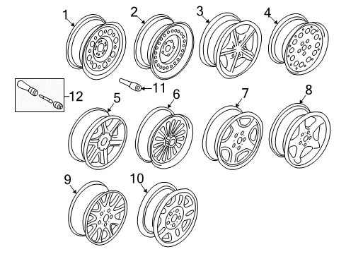 2000 BMW Z3 Wheels Light Alloy Rim, Chromium-Plated Diagram for 36111092230