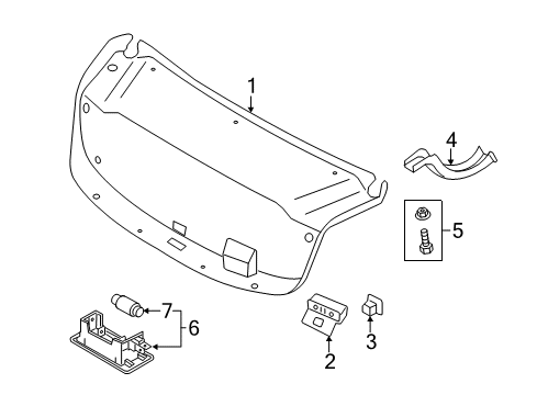 2013 Hyundai Azera Bulbs Trim Trunk Lid Diagram for 81752-3V000-RY