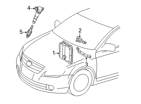 2012 Toyota Avalon Ignition System ECM Diagram for 89661-07610