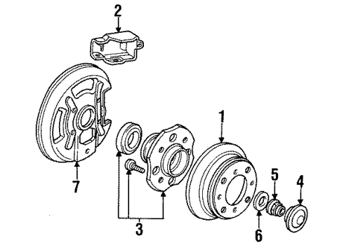 1993 Acura Vigor Rear Brakes Disk, Rear Brake Diagram for 42510-SL5-950